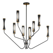 Regent 8 Light Chandelier in Black / Antique Brass