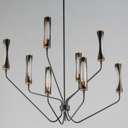 Regent 8 Light Chandelier in Black / Antique Brass