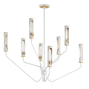 Regent 8 Light Chandelier in Light French Gray / Natural Aged Brass