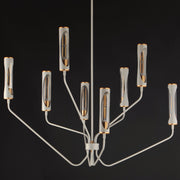 Regent 8 Light Chandelier in Light French Gray / Natural Aged Brass