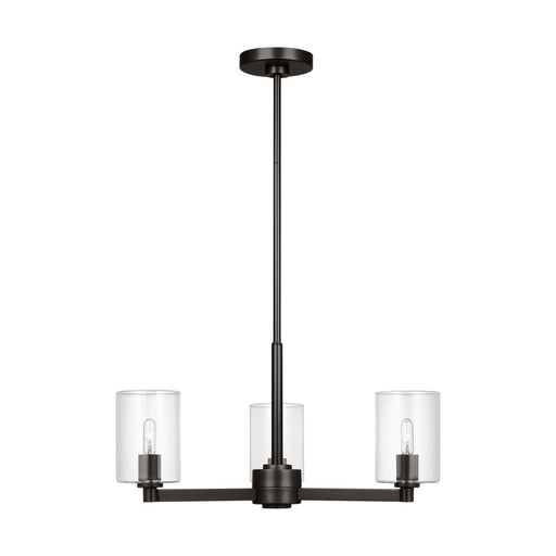 Fullton 3-Light Clear Glass Chandelier in Midnight Black