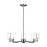 Fullton 5-Light Clear Glass Chandelier in Chrome