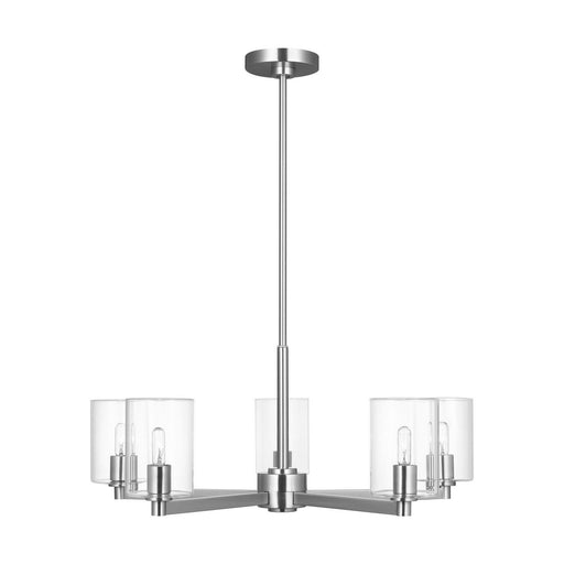 Fullton 5-Light Clear Glass Chandelier in Chrome