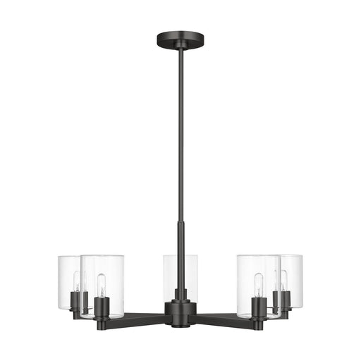 Fullton 5-Light Clear Glass Chandelier in Midnight Black
