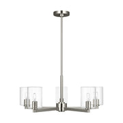 Fullton 5-Light Clear Glass Chandelier in Brushed Nickel