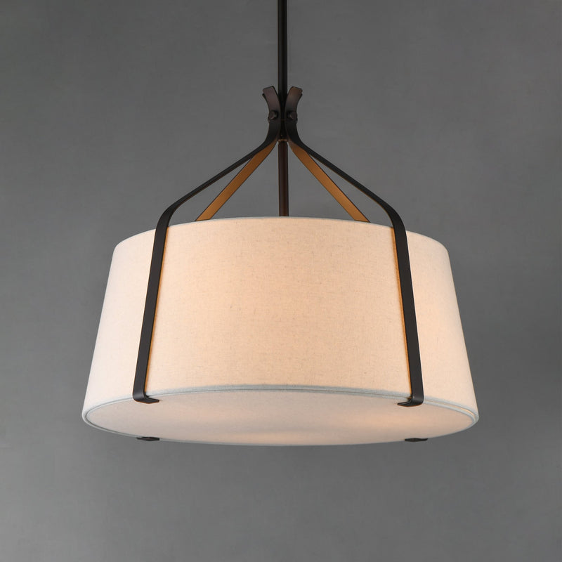 Bandera 20" 3 Light Pendant in Dark Bronze