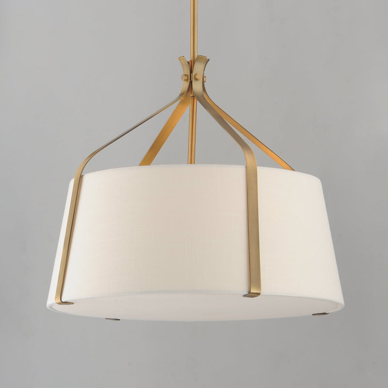Bandera 20" 3 Light Pendant in Natural Aged Brass