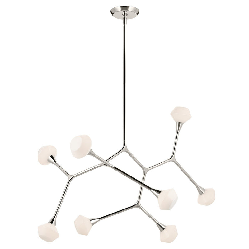 Cassius 8-Light 52.5" Convertible Chandelier in Polished Nickel