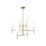Key Large 6-Light Chandelier in Burnished Brass