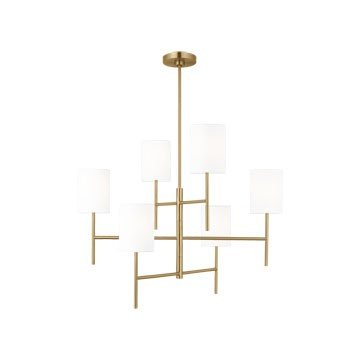 Key Large 6-Light Chandelier in Burnished Brass