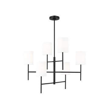 Key Large 6-Light Chandelier in Midnight Black