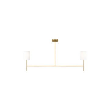 Key Medium 2-Light Linear Pendant in Burnished Brass