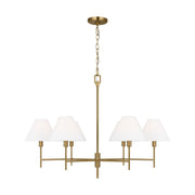 Ridgewood Large 6-Light Chandelier in Burnished Brass