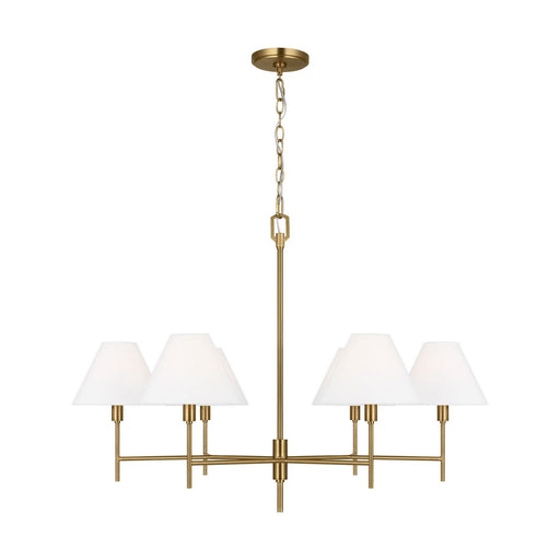 Ridgewood Large 6-Light Chandelier in Burnished Brass