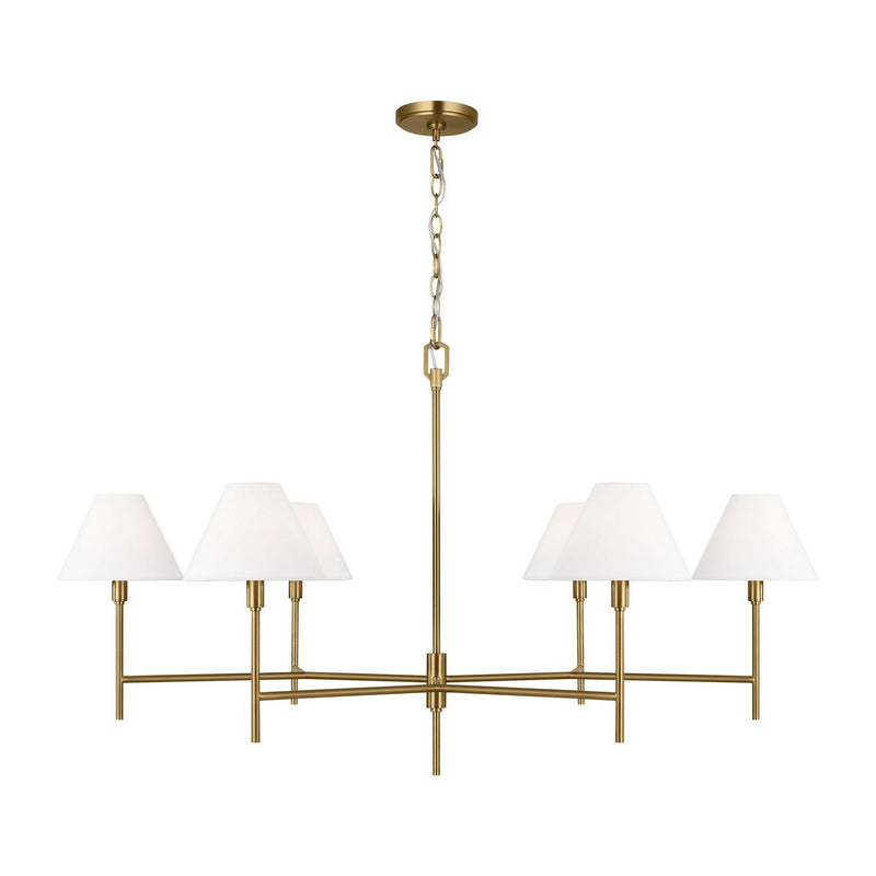 Ridgewood Extra Large 6-Light Chandelier in Burnished Brass