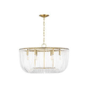 Pierce 6-Light Medium Chandelier in Burnished Brass