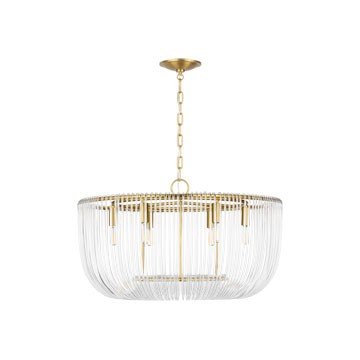 Pierce 6-Light Medium Chandelier in Burnished Brass