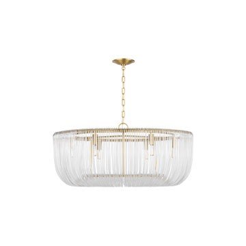 Pierce 6-Light Large Chandelier in Burnished Brass
