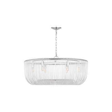 Pierce 6-Light Large Chandelier in Polished Nickel