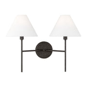 Ridgewood Medium 2-Light Wall Sconce in Aged Iron