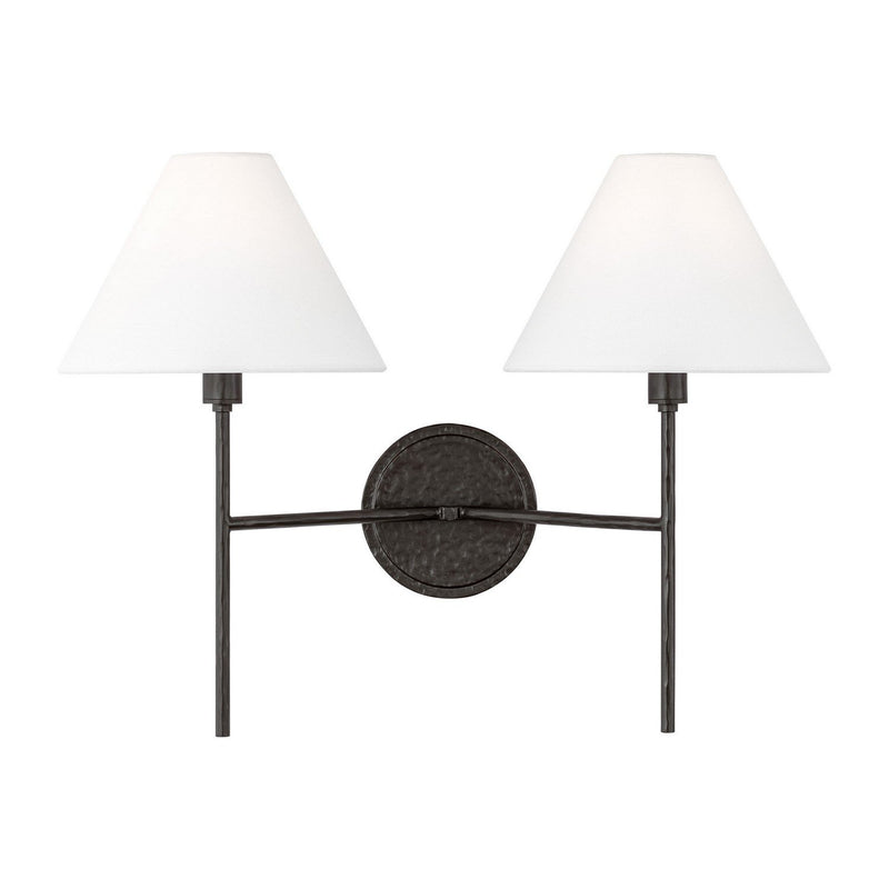 Ridgewood Medium 2-Light Wall Sconce in Aged Iron
