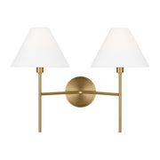 Ridgewood Medium 2-Light Wall Sconce in Burnished Brass