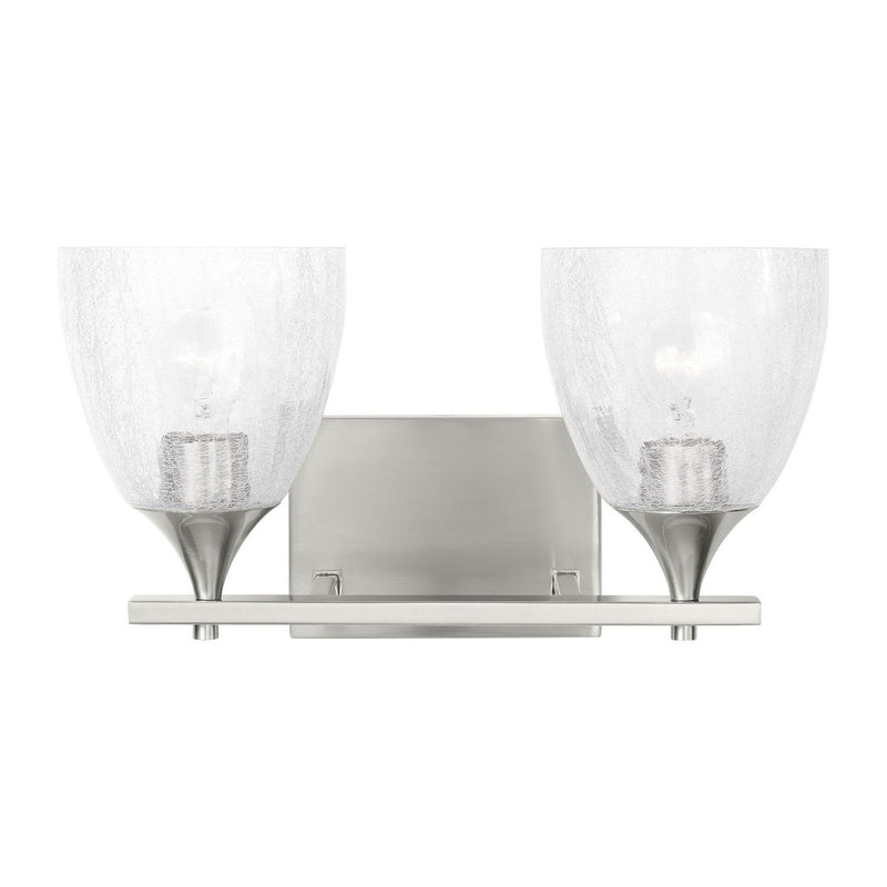 Toffino 2-Light Bath Vanity Light in Brushed Nickel