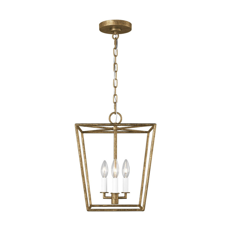 Viota Small 3-Light Lantern Pendant in Casted Gild