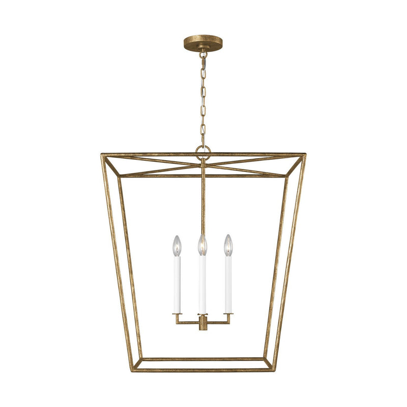 Viota Large 4-Light Lantern Pendant in Casted Gild