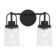 Anders 2-Light Medium Bath Vanity Light in Midnight Black