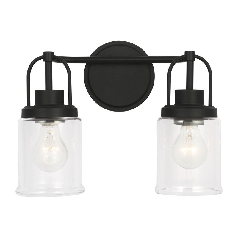 Anders 2-Light Medium Bath Vanity Light in Midnight Black