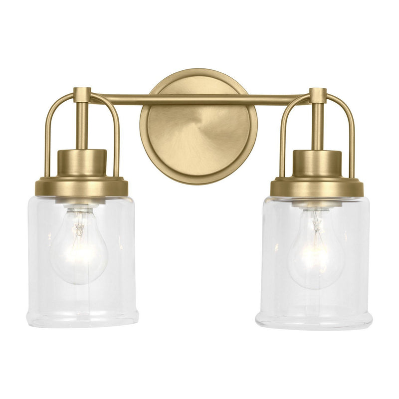 Anders 2-Light Medium Bath Vanity Light in Satin Brass