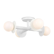 Nodes 4-Light Semi-Flush Mount in Matte White