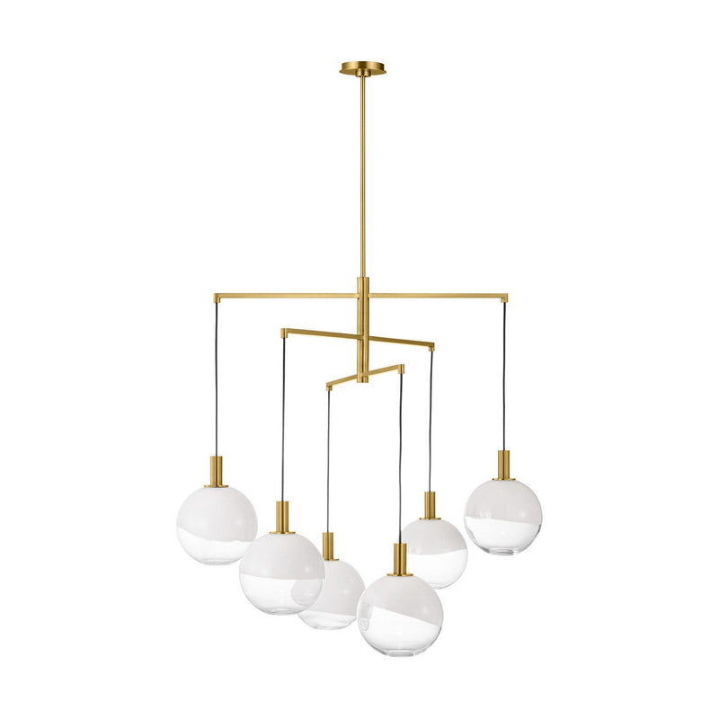 Torian Extra Large 6-Light Chandelier in Burnished Brass