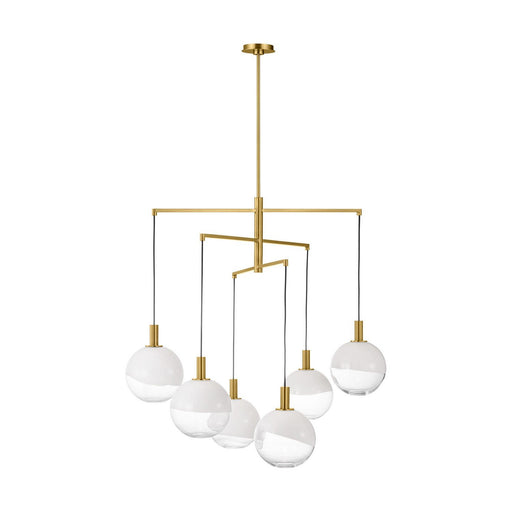 Torian Extra Large 6-Light Chandelier in Burnished Brass