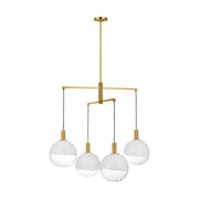 Torian Large 4-Light Chandelier in Burnished Brass