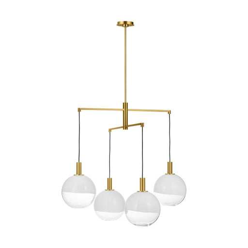 Torian Large 4-Light Chandelier in Burnished Brass
