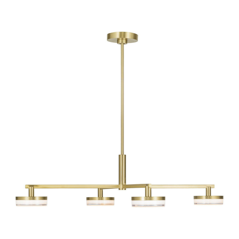 Khan Extra Large 4-Light Chandelier in Burnished Brass