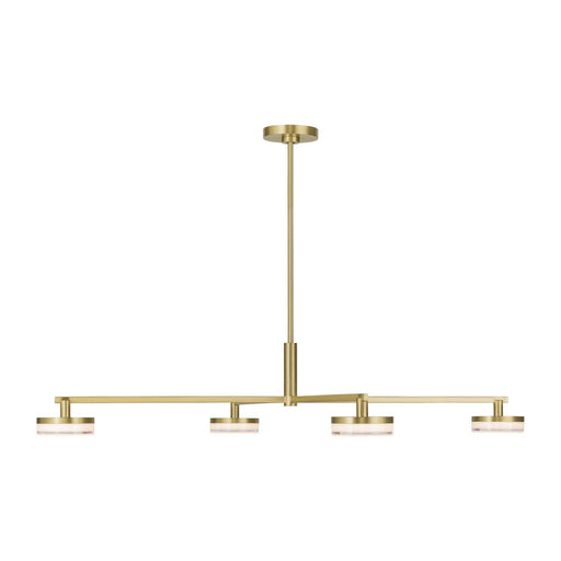 Khan Large 4-Light Chandelier in Burnished Brass