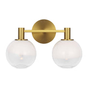 Torian 2-Light Bath Vanity Light in Burnished Brass