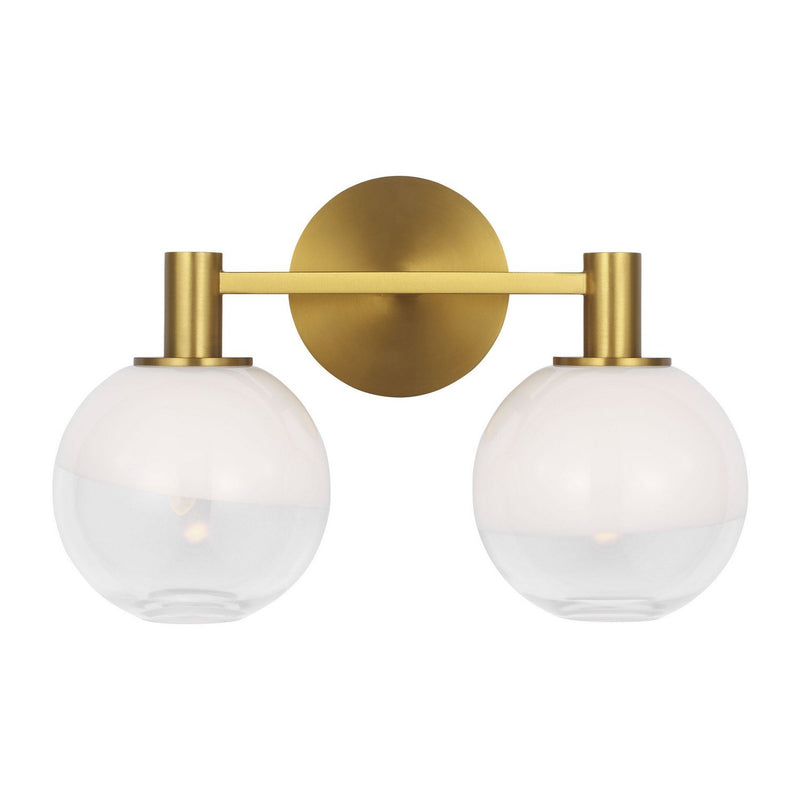 Torian 2-Light Bath Vanity Light in Burnished Brass