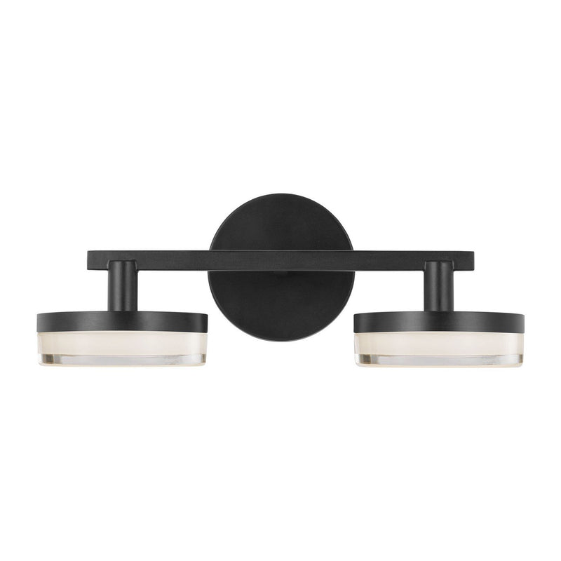 Khan 2-Light Bath Vanity Light in Aged Iron