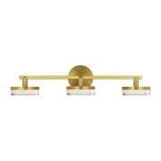 Khan 3-Light Bath Vanity Light in Burnished Brass