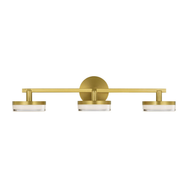 Khan 3-Light Bath Vanity Light in Burnished Brass