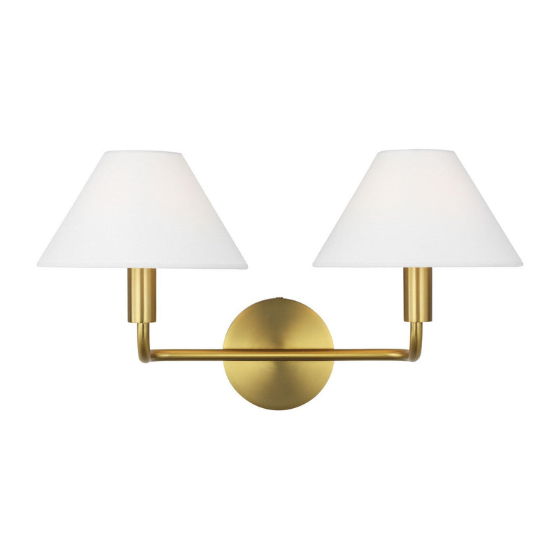 Colfax 2-Light Medium Bath Vanity Light in Burnished Brass