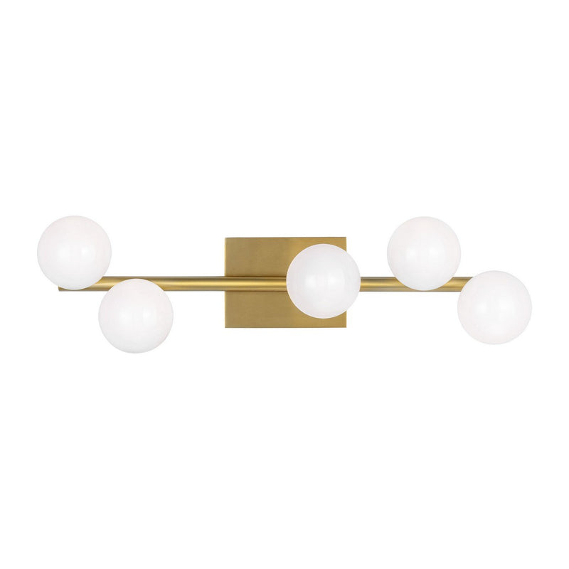 Altair 5-Light Medium Bath Vanity Light in Burnished Brass