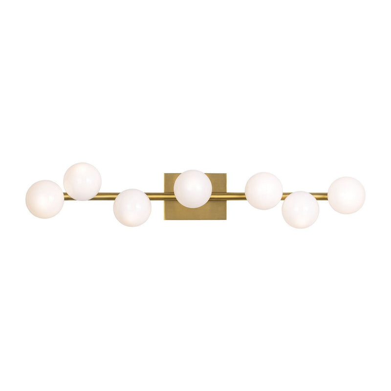Altair 7-Light Large Bath Vanity Light in Burnished Brass