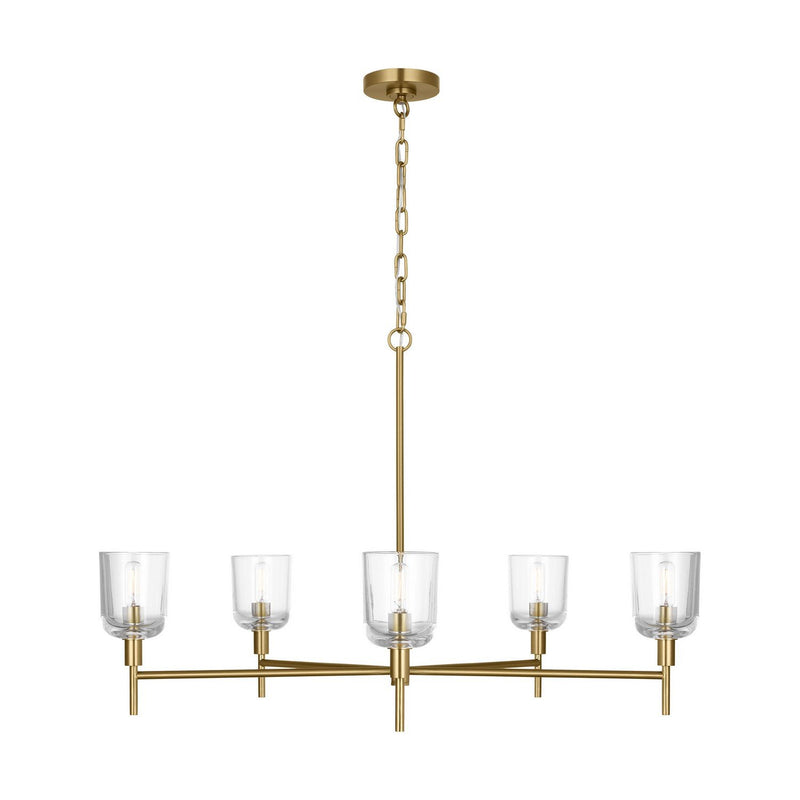 Hartley 5-Light Large Chandelier in Burnished Brass