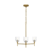Hartley 3-Light Medium Chandelier in Burnished Brass