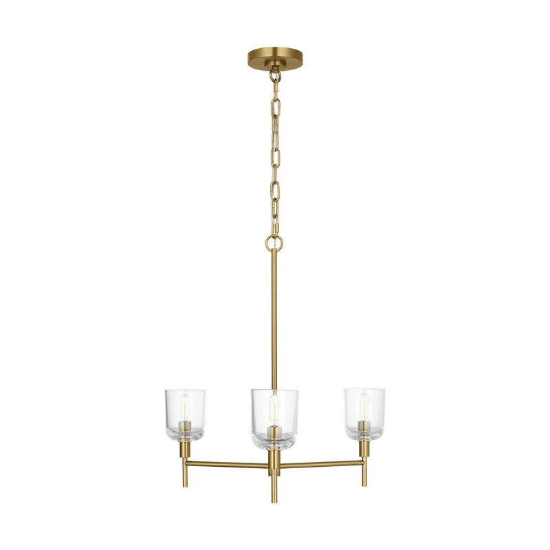 Hartley 3-Light Medium Chandelier in Burnished Brass